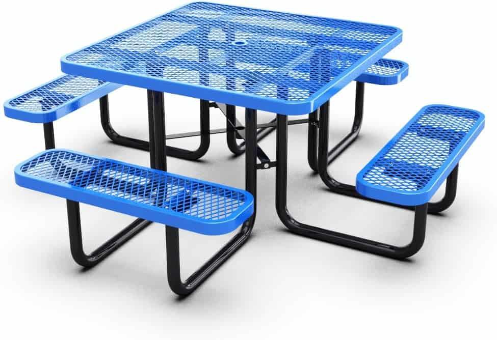 Quick Ship Square Picnic Table - 46" Square Portable Commercial Picnic Table