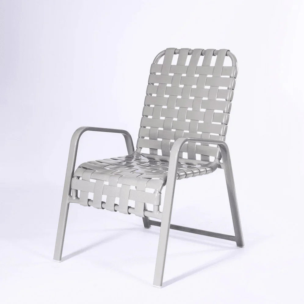 Pool Side Dining Chair - Cross Weave With Arm Chair