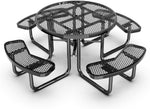 Quick Ship Round Picnic Table 46" Round Expanded Metal - Portable Commercial Picnic Table