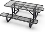 Quick Ship Rectangular Picnic Table 6ft Expanded Metal Portable - Commercial Picnic Table