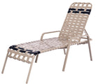 Basket Weave Vinyl Commercial Pool Chaise Lounge - 14 in Height with Flat Arm Rests