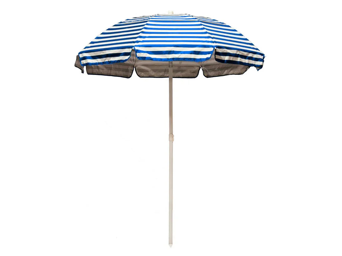 Quick Ship Solar Reflective Fiberglass 6' Foot Wide Hexagon Manual Tilt Beach Umbrella