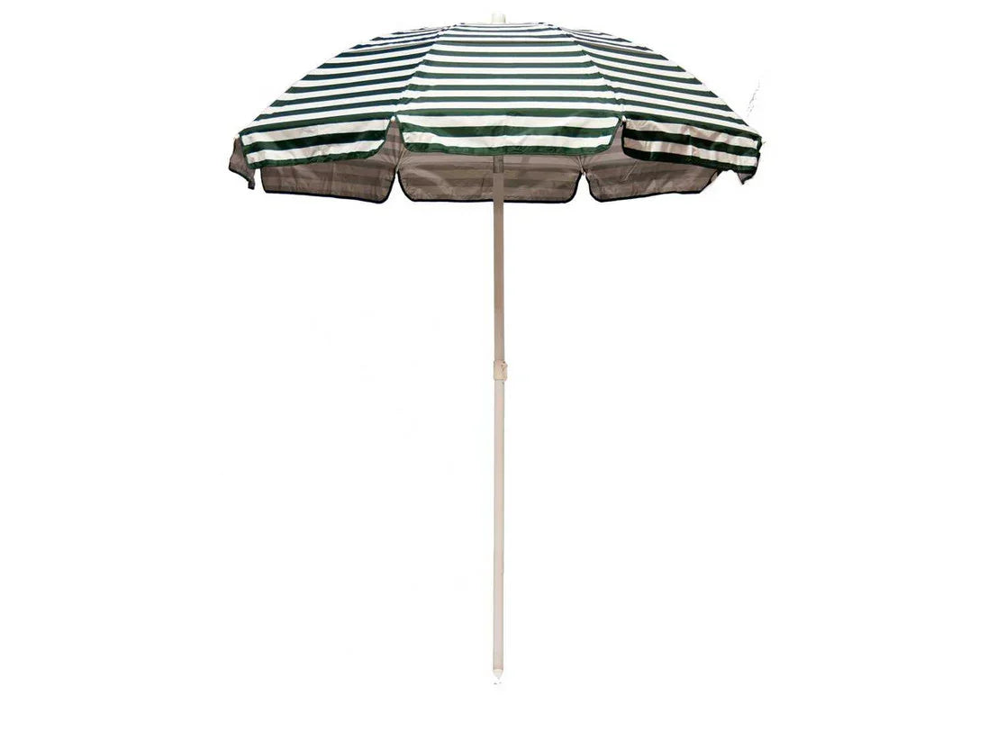 Quick Ship Solar Reflective Fiberglass 6' Foot Wide Hexagon Manual Tilt Beach Umbrella