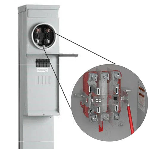 Lever Bypass R281C1P6H034 Midwest 200 Amp Manufactured Home Pedestal - Ringless style