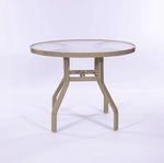 Acrylic 36" Round Commercial Outdoor Patio Table - Rectangular Tubing