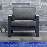 Oceanic Commercial Patio Seating - Aluminum with Teak Accents