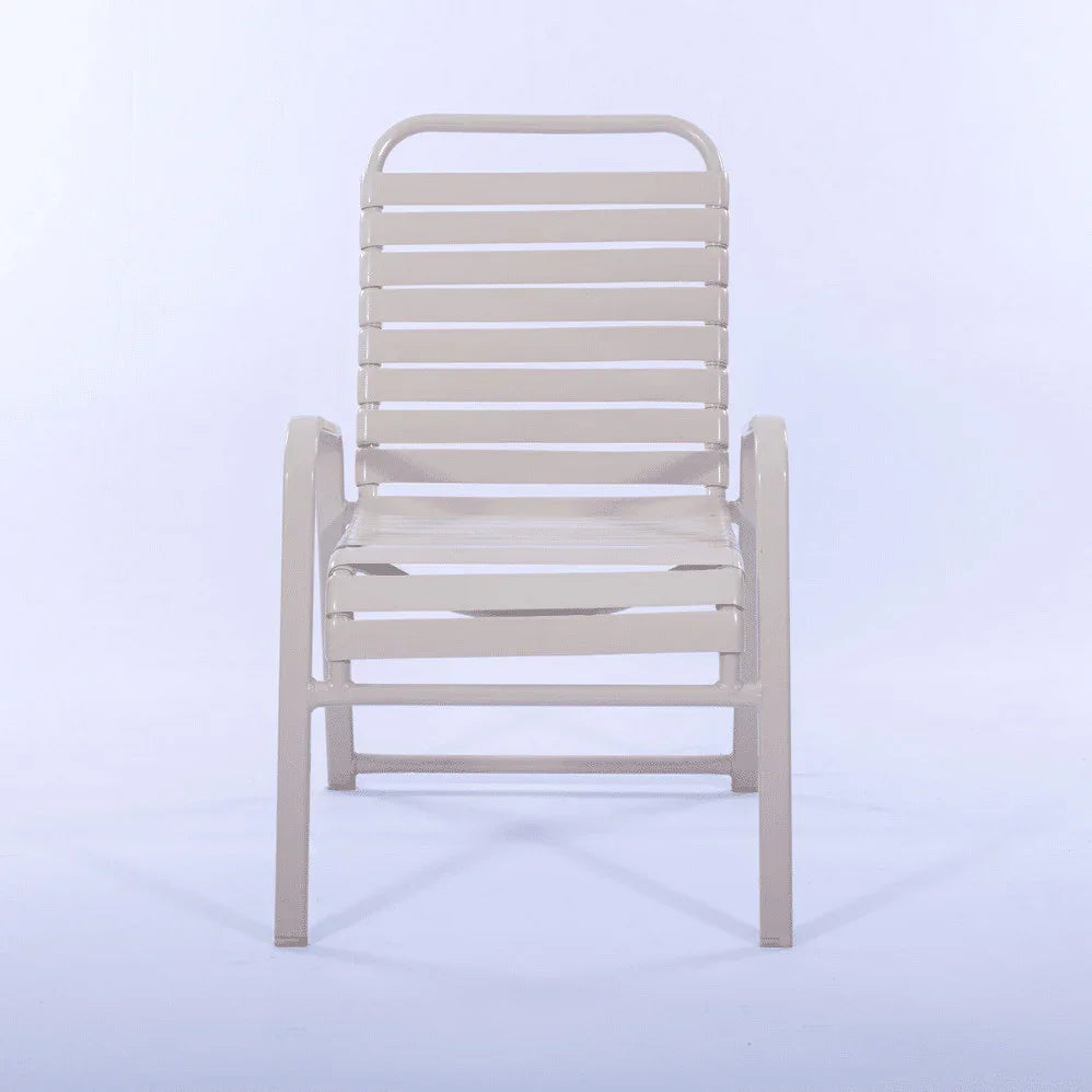 Pool Side Dining Chair - Vinyl Strap With Comfort Arm