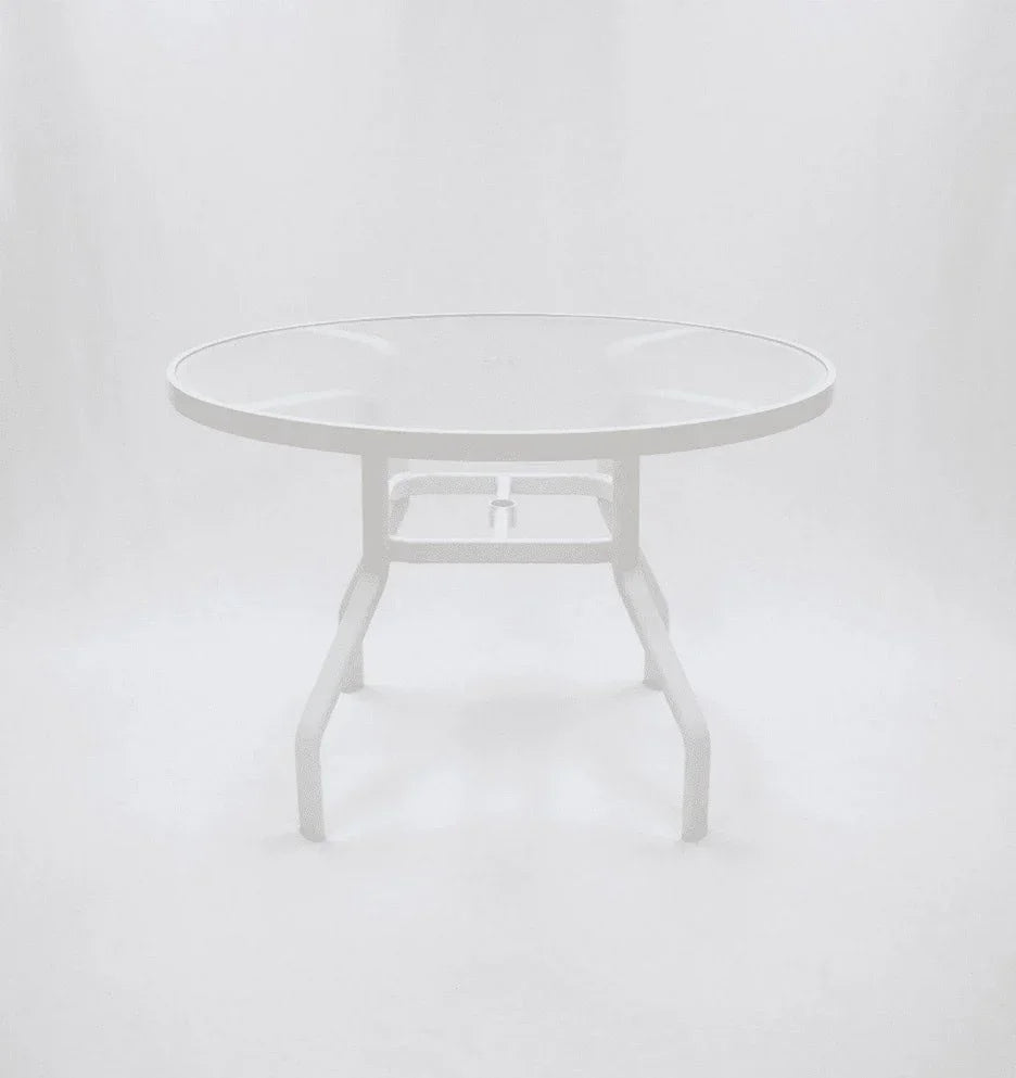 Acrylic 42" Commercial Round Outdoor Patio Table - Heavy Duty Oval Tubing