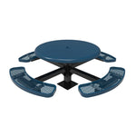 Round Solid Top Pedestal Picnic Table - Expanded Metal Seats