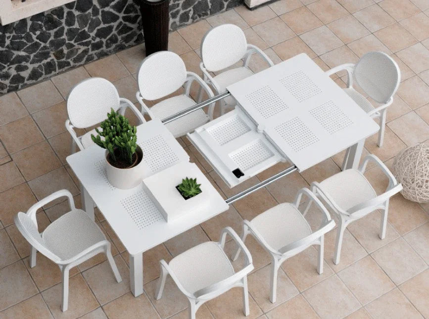 Nardi Libeccio Resin Rectangle Outdoor Extension Dining Table 86 inch