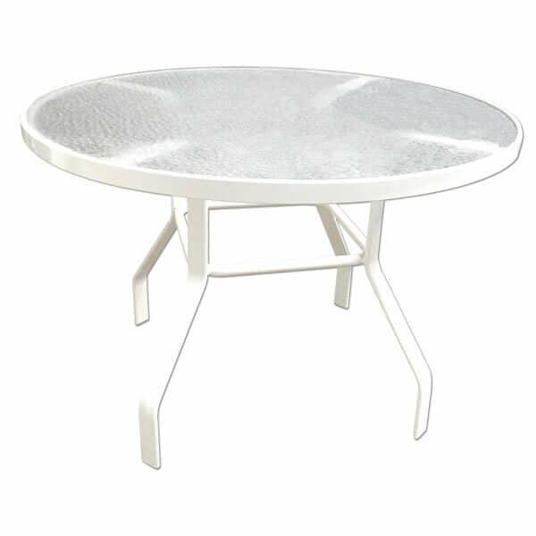 Acrylic 42" Round Outdoor Table - Recantular Tubing