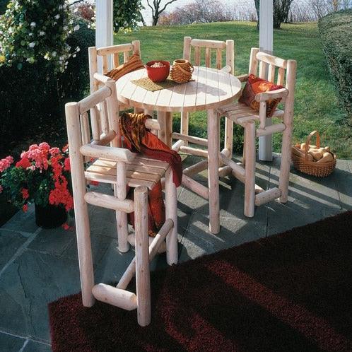 Cedar Log 5 Piece Bistro Set