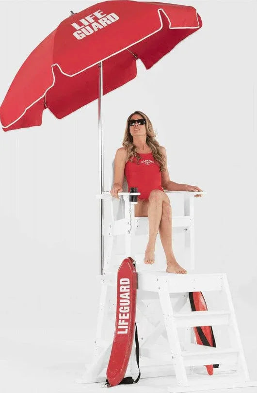 Frankford Lifeguard Umbrella Aluminum 6.5 Foot Wide Hexagon Manual Tilt Umbrella