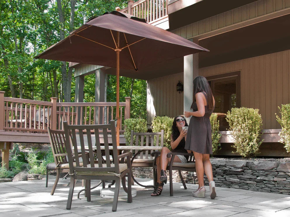 Frankford Monterey 6.5 ft Market Umbrella Fiberglass - NO Tilt - Square - Pulley Lift