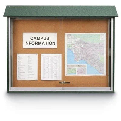 Sliding Door Cork Outdoor Message Board 45" x 36"