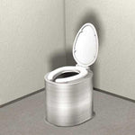 Waterless Toilet Riser with Seat and Cover