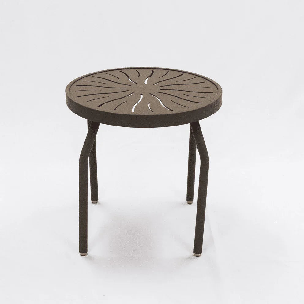 Round Aluminum 18in Punched Top Pool Side Table - Round Legs