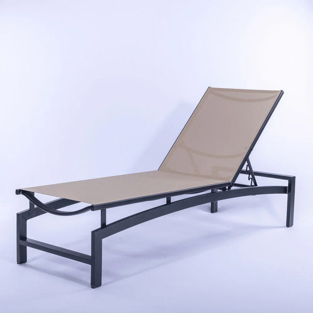 Skyline Luxury Commercial Sling Pool Chaise Lounge with Aluminum Frame