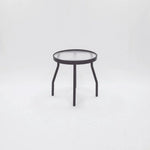 Acrylic Round 18in Pool Side Table With Angle Frame - Round Tubing