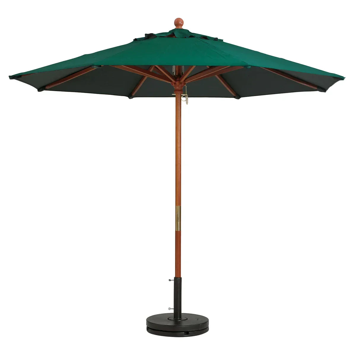 Quick Ship Commercial Outdoor Market Umbrella with Hardwood Pole - 9ft , Green