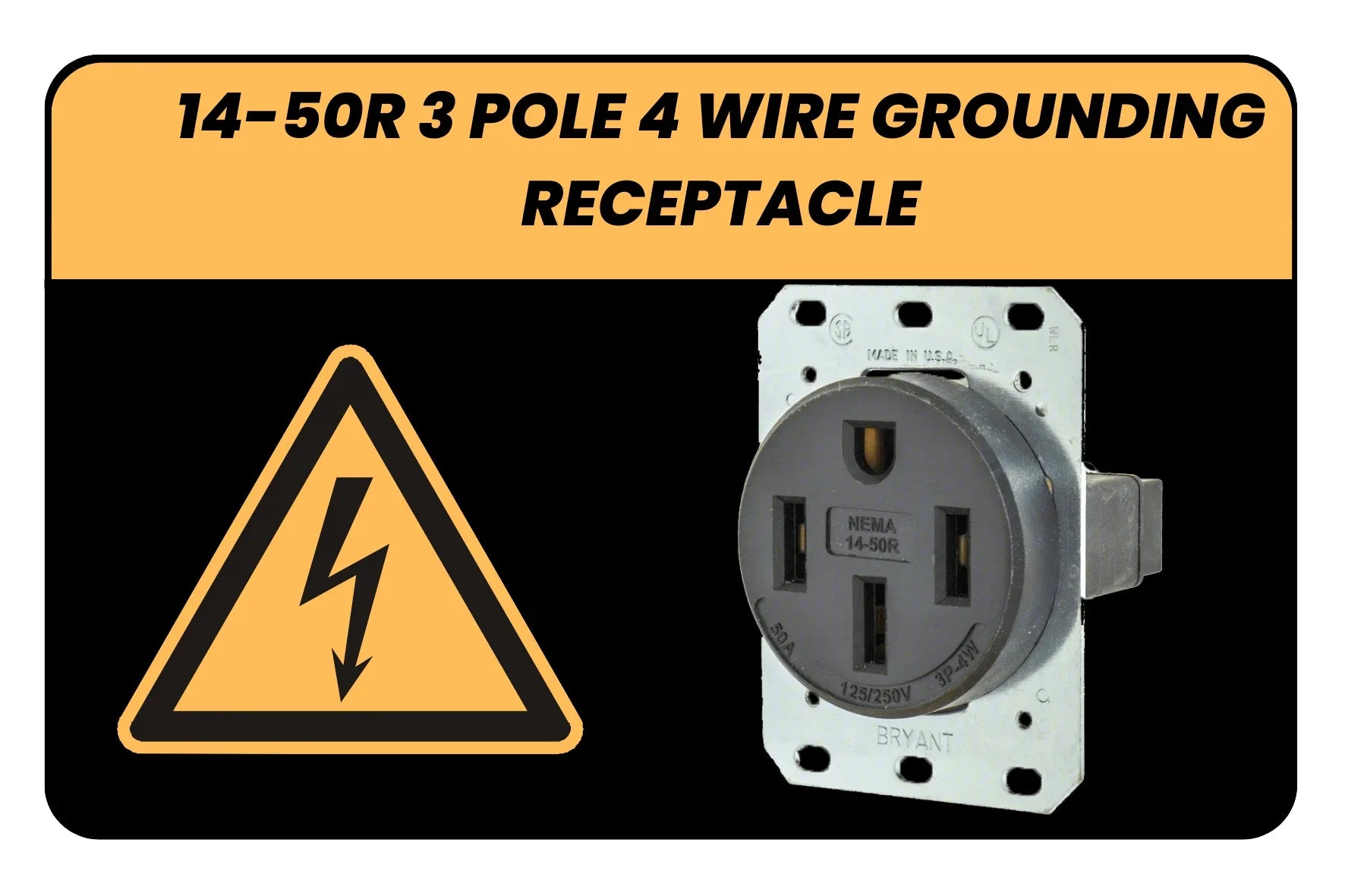 Black and Yellow Simple Notice Electrical Rectangle Sticker