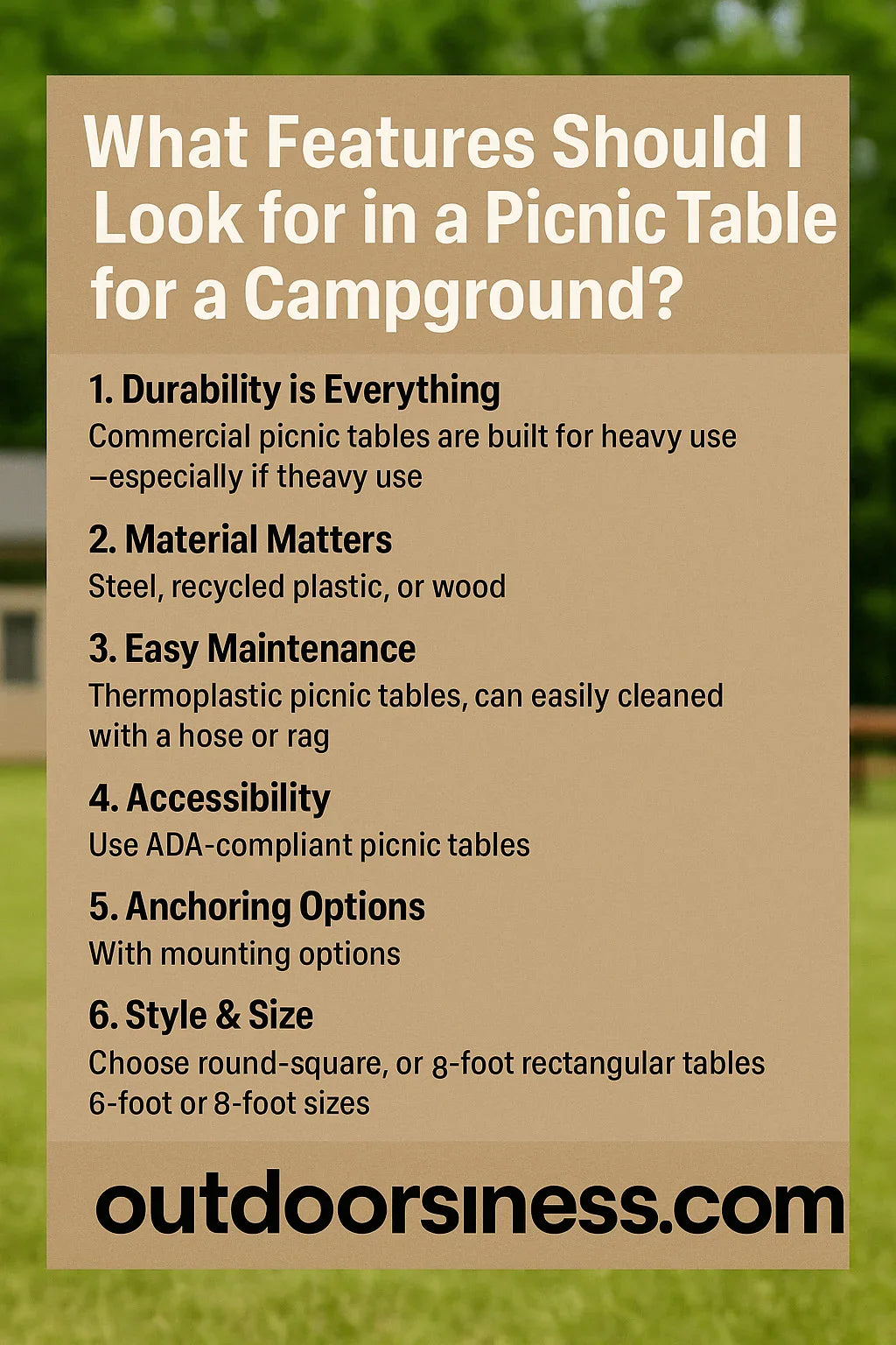 Campgroundpicnictables