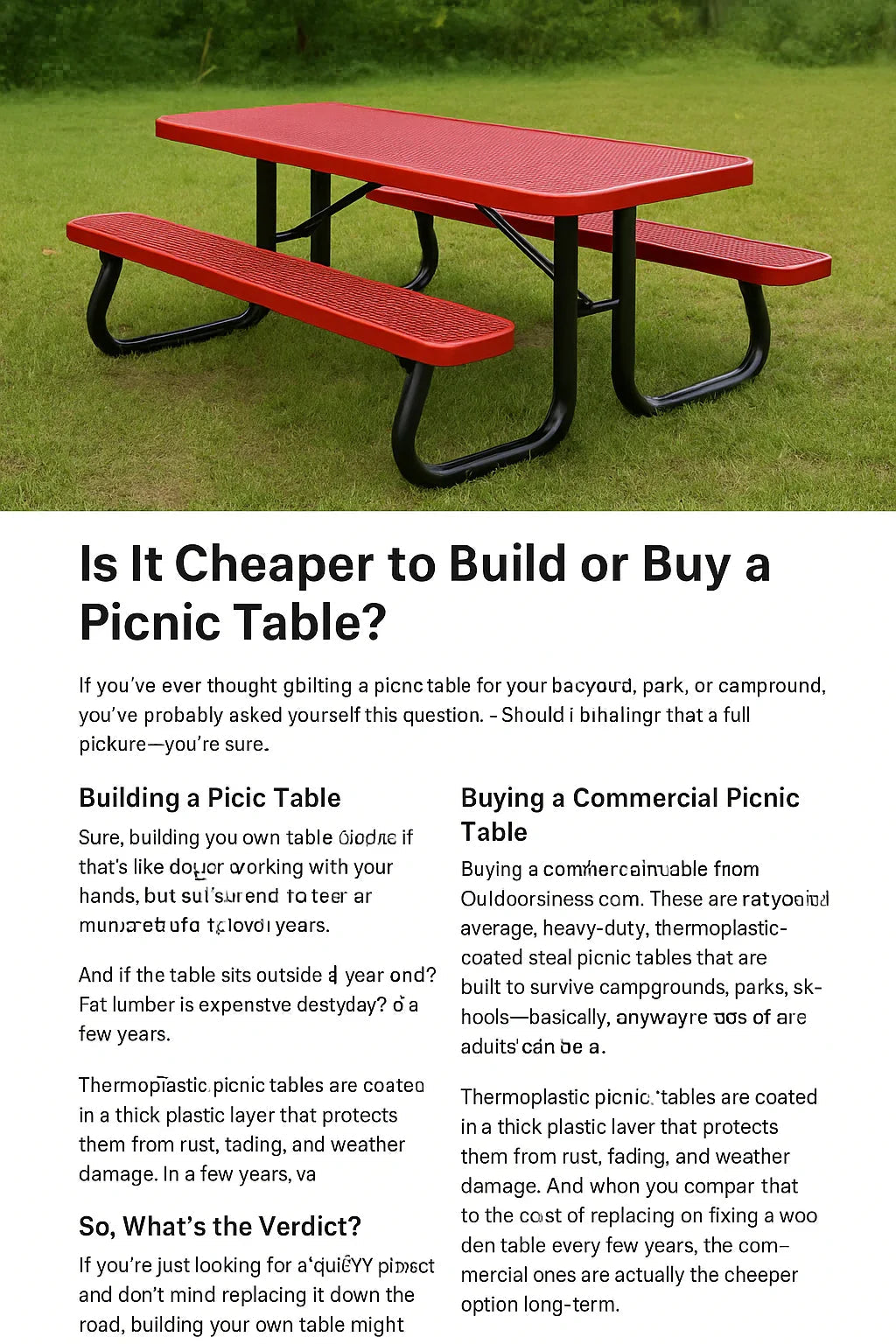 Is It Cheaper to Build or Buy a Picnic Table? - Outdoorsiness