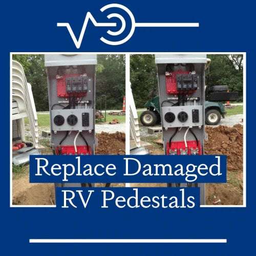 How do I replace a damaged RV pedestal?