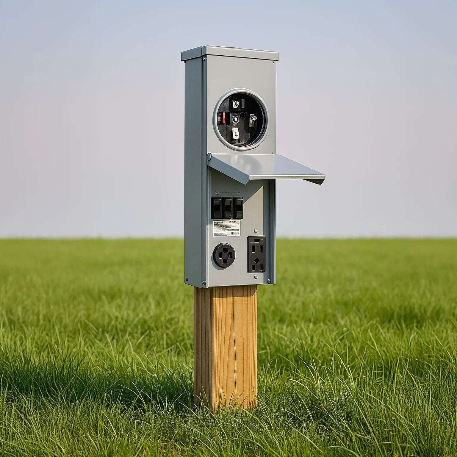 Metered Surface Mount RV Pedestal - Outdoorsiness