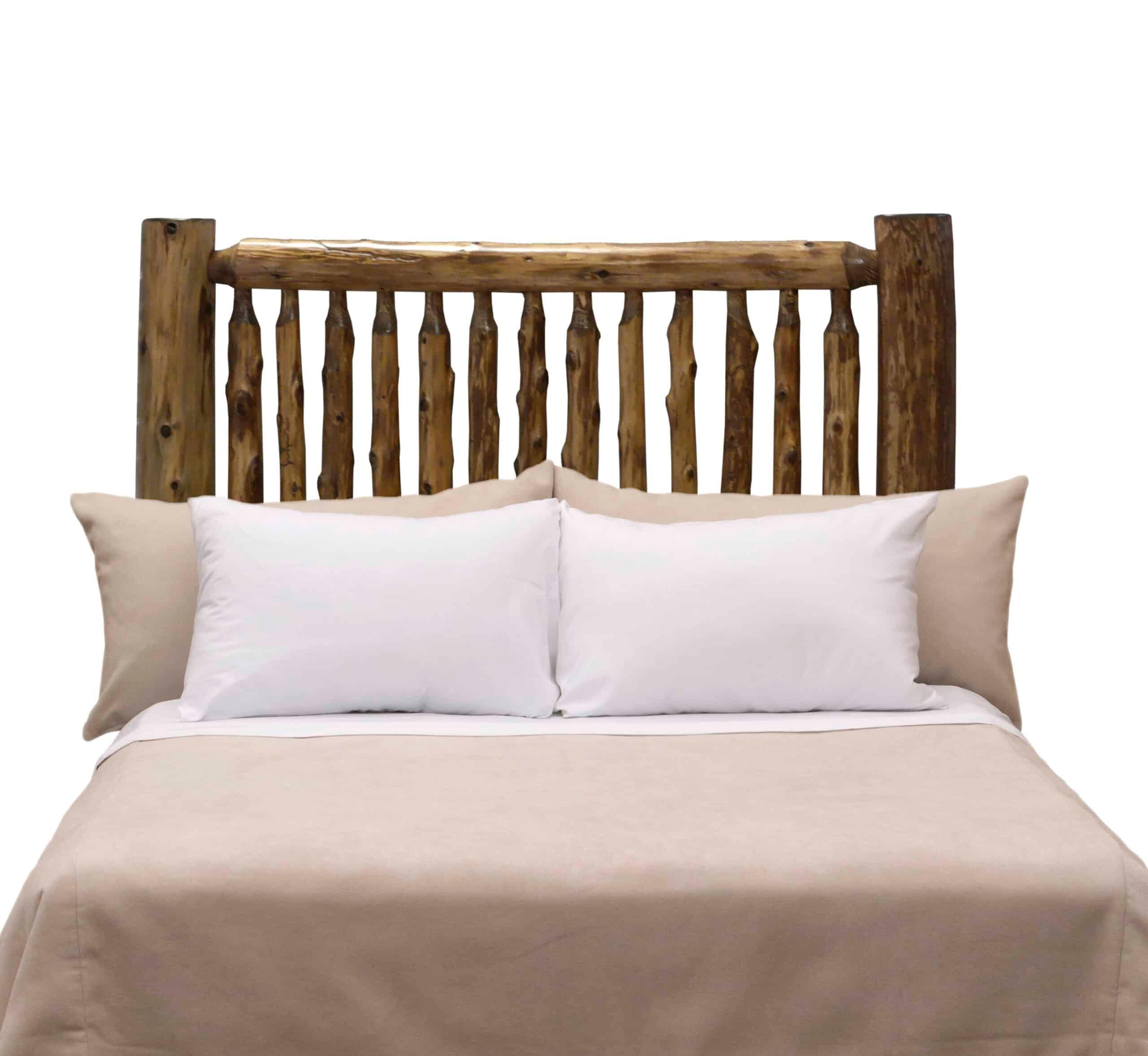 Fireside Small Spindle Cedar - California King - Rustic Headboard - Natural Cedar