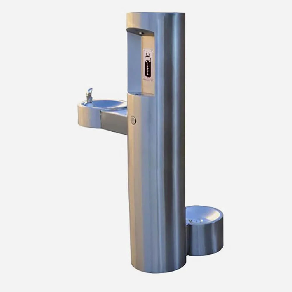 Pedestal Drinking Fountain with Bottle Filler & Pet Bowl