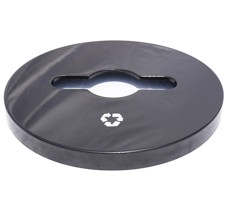 Commercial 36 Gallon Diamond Steel Recycle Trash Can With Plastic Dome Lid, Liner & Base - BLUE