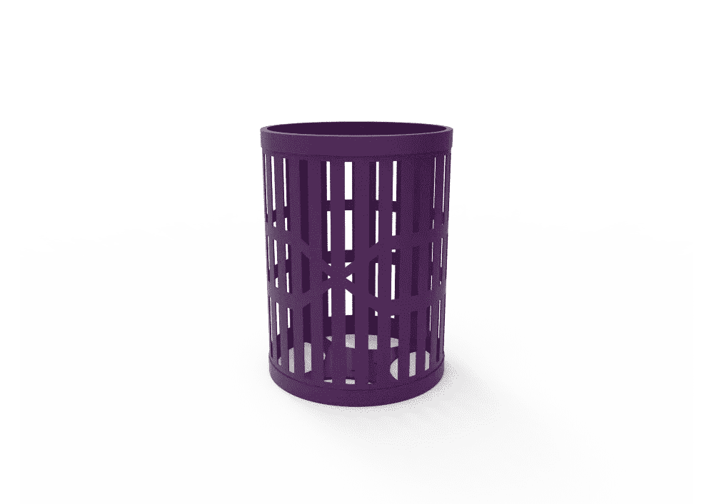 32 Gallon Trash Receptacle with Slatted Steel - Outdoorsiness
