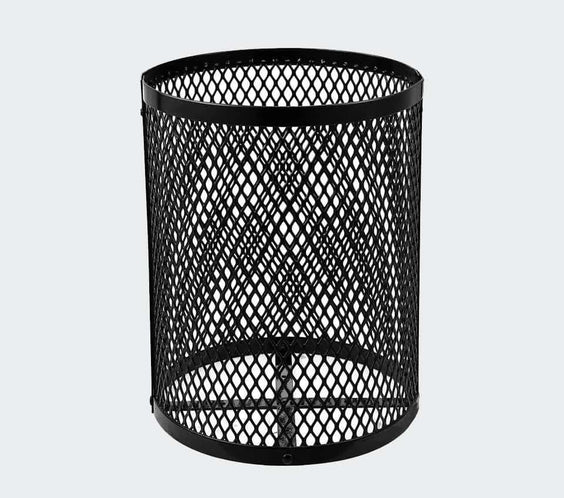 36 Gallon Diamond Expanded Steel Commercial Outdoor Trash Can – Plastic Dome Lid, Liner & Base - Outdoorsiness
