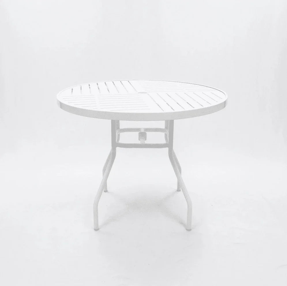 Round Aluminum 36 Inch Commercial Patio & Pool Table - Round Legs