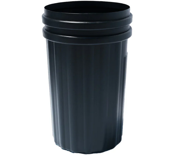 36 Gallon Slatted Steel Commercial Outdoor Trash Can – Wide Top Flat Lid