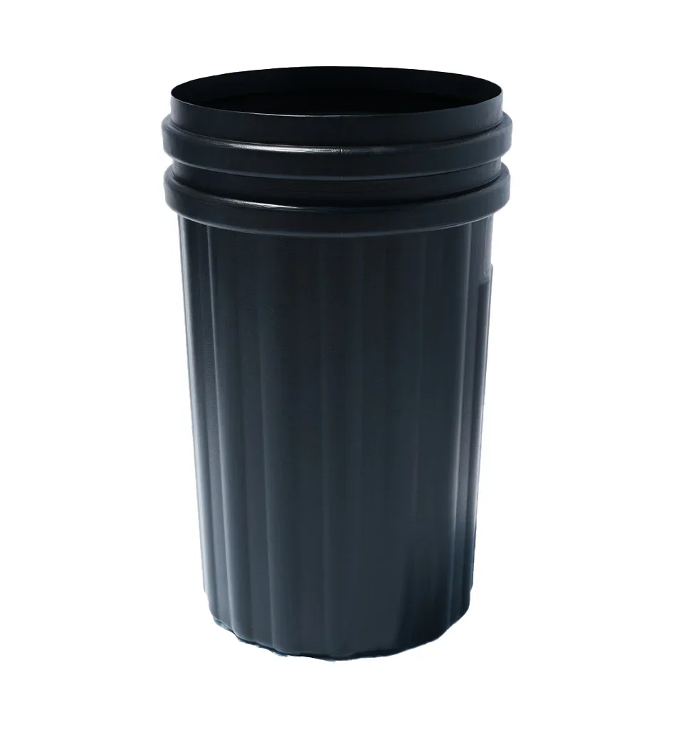 36 Gallon Slatted Steel Commercial Outdoor Trash Can – Wide Top Flat Lid