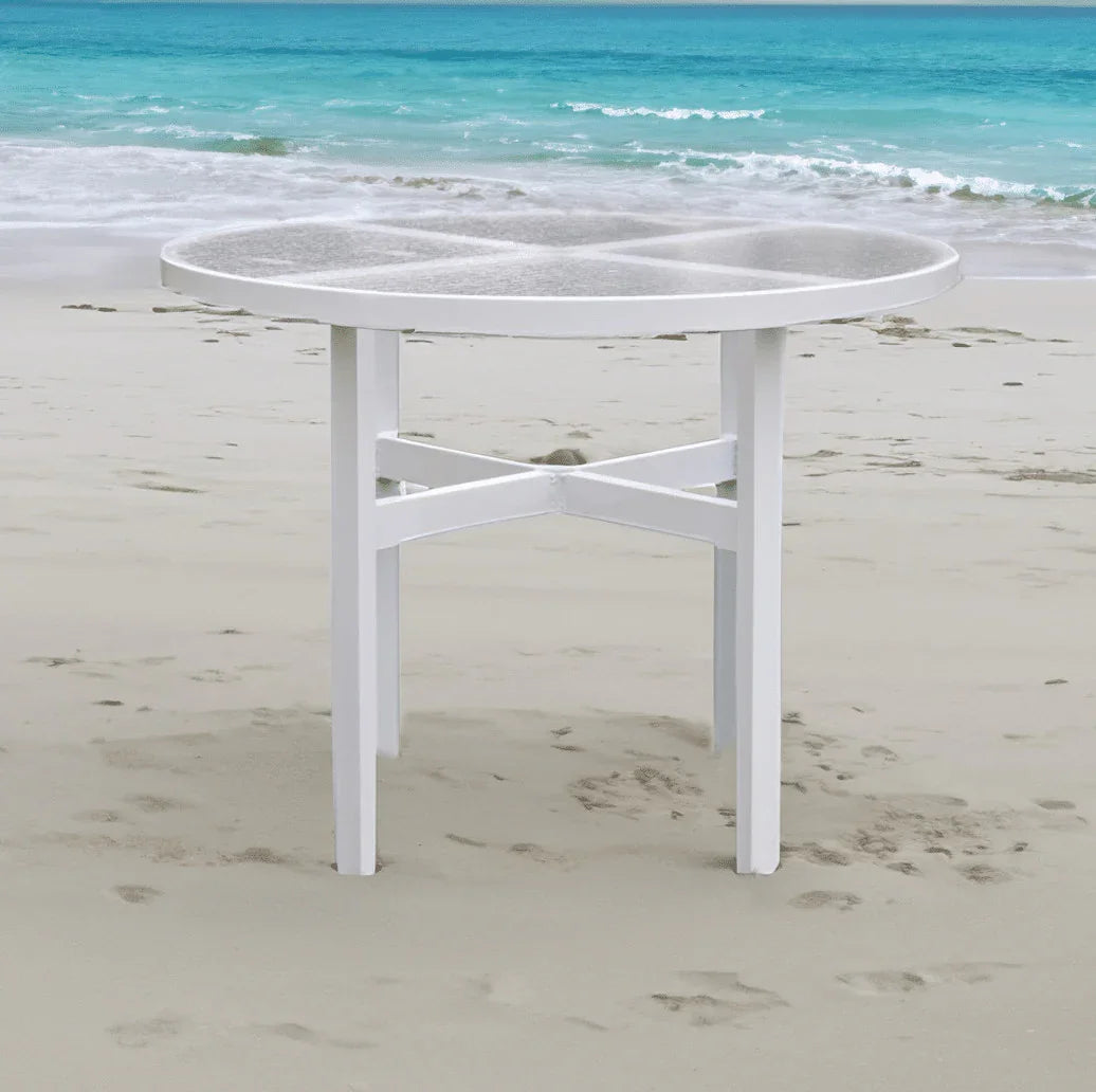 Skyline 42in Round Heavy Duty Acrylic Commercial Pool Patio Table – Aluminum Frame