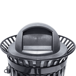 45 Gallon Slatted Commercial Outdoor Trash Receptacle – Side Opening with Dome Lid & Liner - Outdoorsiness