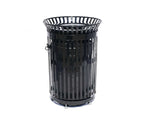 45 Gallon Slatted Commercial Outdoor Trash Receptacle – Side Opening with Flat Lid & Liner - Outdoorsiness