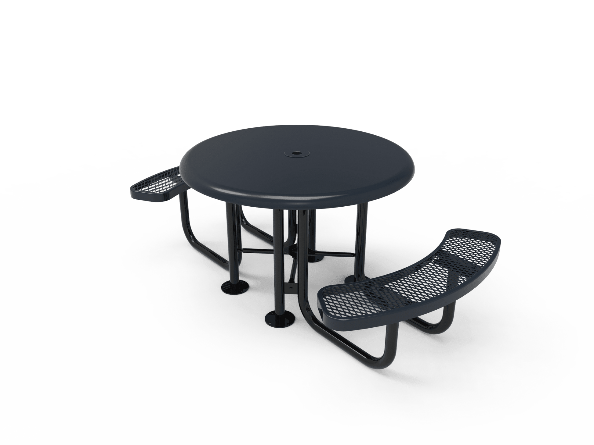 Commercial 46in Round Solid Top Portable Picnic Table – Thermoplastic Expanded Metal