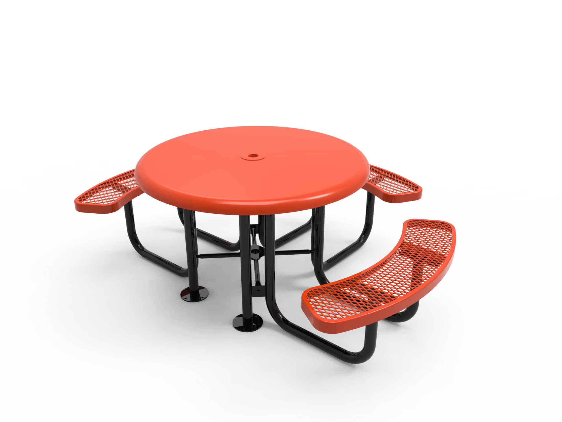 Commercial 46in Round Solid Top Portable Picnic Table – Thermoplastic Expanded Metal