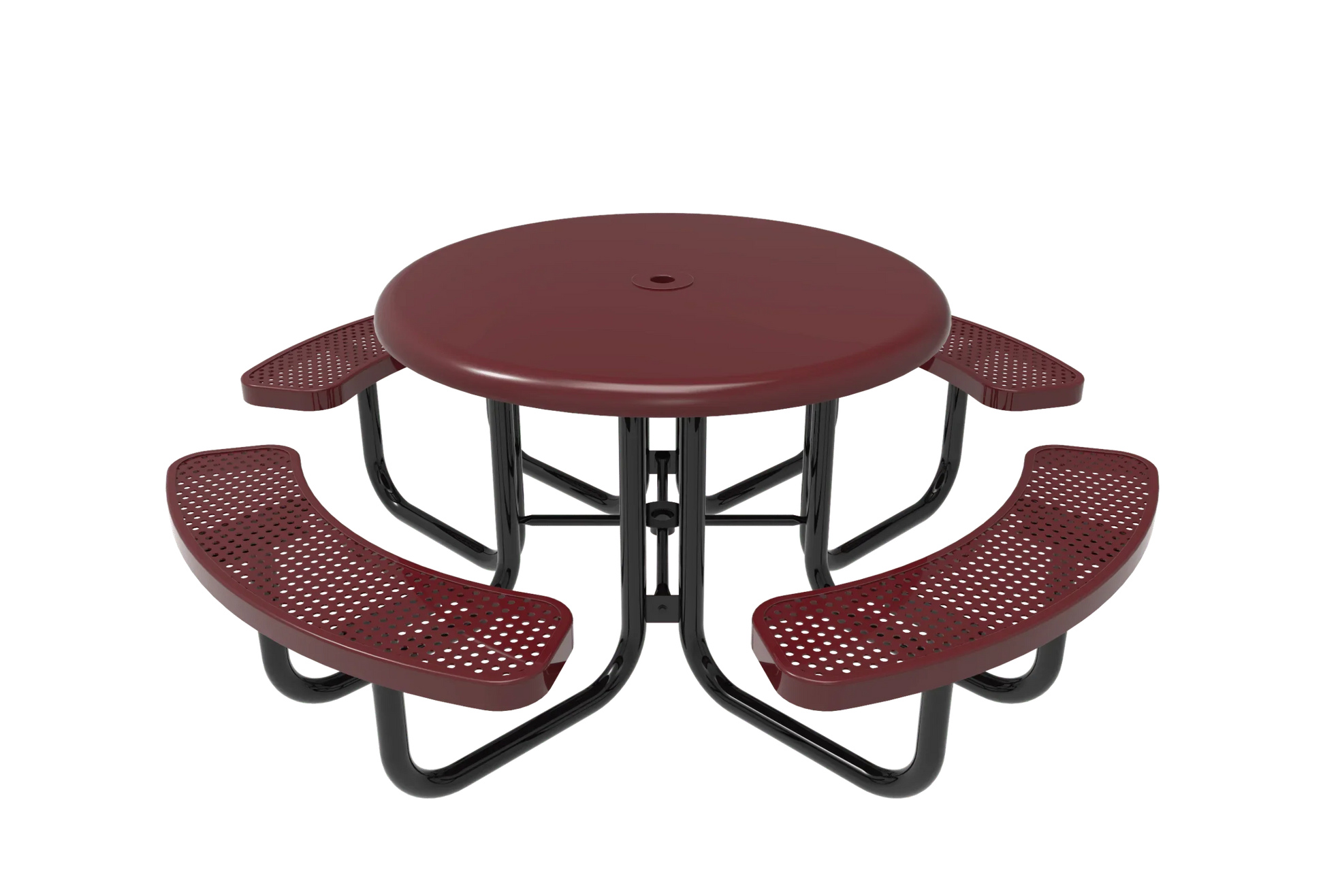 Commercial 46in Round Solid Top Portable Picnic Table – Thermoplastic Expanded Metal