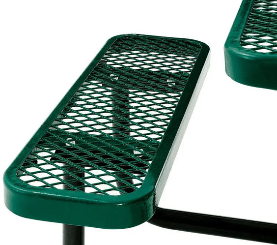 Outdoorsiness Quick Ship 46" Square Expanded Metal Picnic Table - Thermoplastic Coated, UL Certified, Commercial Grade