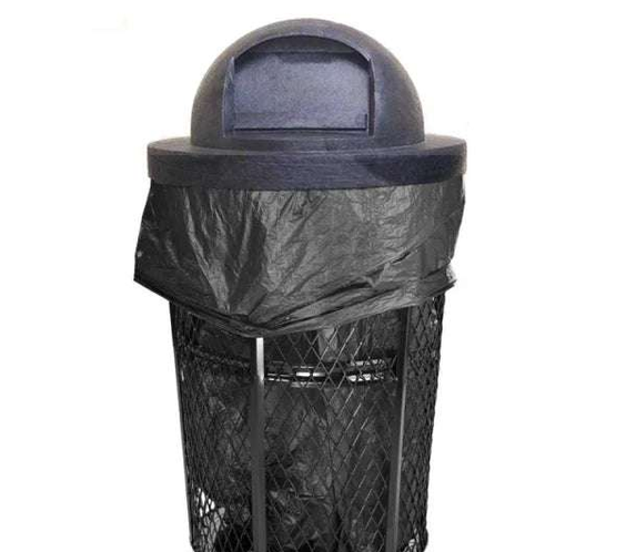 48 Gallon Steel Mesh Commercial Outdoor Trash Can – Plastic Dome Lid, Corrosion Resistant - Outdoorsiness