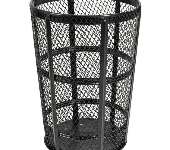 48 Gallon Steel Mesh Commercial Outdoor Trash Can – Plastic Dome Lid, Corrosion Resistant - Outdoorsiness