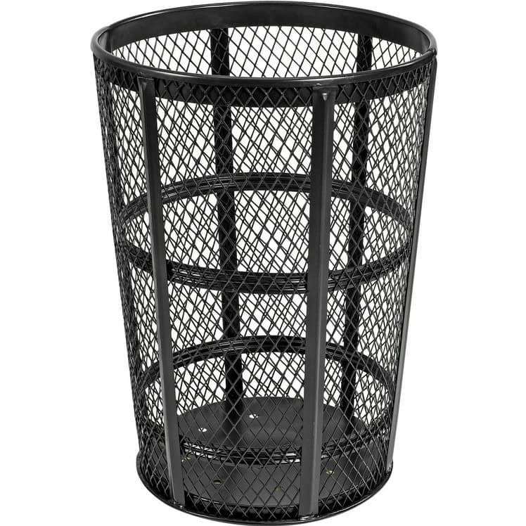 48 Gallon Steel Mesh Commercial Outdoor Trash Can – Plastic Dome Lid, Corrosion Resistant - Outdoorsiness