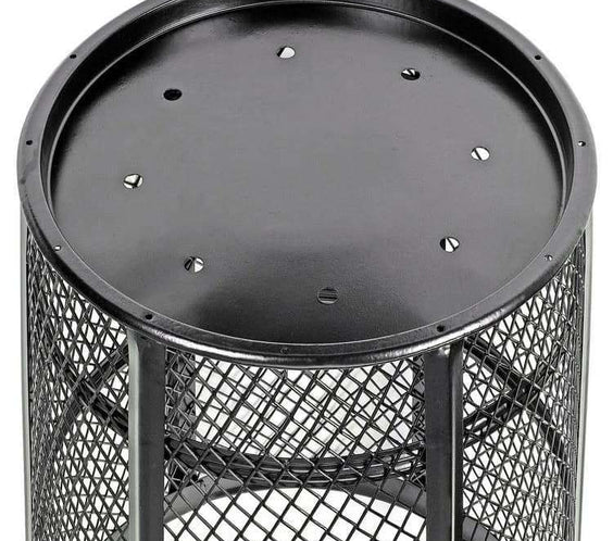48 Gallon Steel Mesh Commercial Outdoor Trash Can – Plastic Dome Lid, Corrosion Resistant - Outdoorsiness