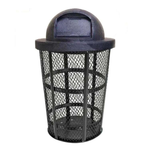 48 Gallon Steel Mesh Commercial Outdoor Trash Can – Plastic Dome Lid, Corrosion Resistant - Outdoorsiness