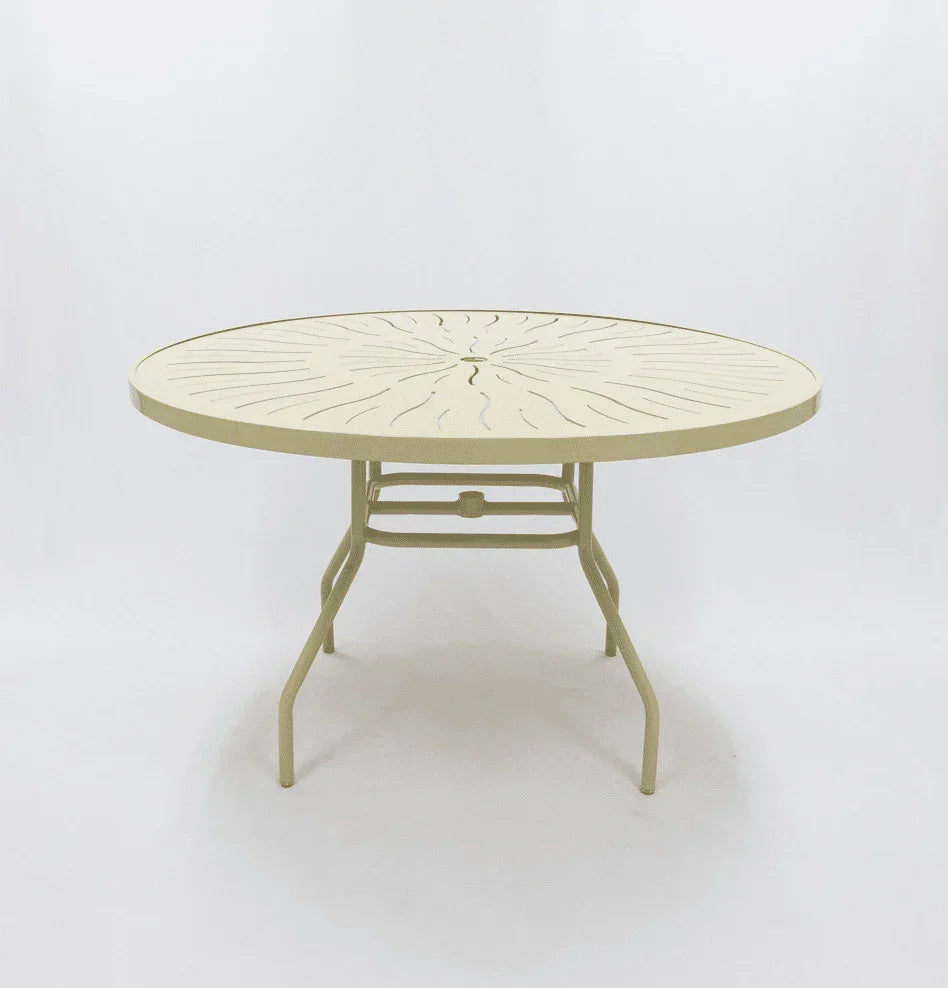 Round Aluminum 48 Inch Commercial Patio Table - Round Legs